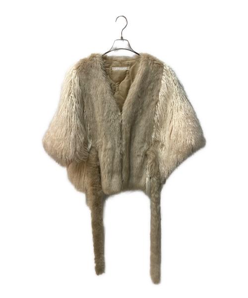 LEINWANDE（ラインヴァンド）LEINWANDE (ラインヴァンド) フェイクファーポンチョケープコート ベージュ サイズ:Freeの古着・服飾アイテム