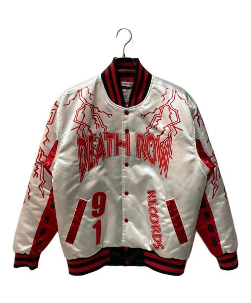 HEADGEAR CLASSICS（ヘッドギア-クラシックス）HEADGEAR CLASSICS (ヘッドギア-クラシックス) DEATH ROW SATIN JACKET ホワイト×レッド サイズ:Lの古着・服飾アイテム