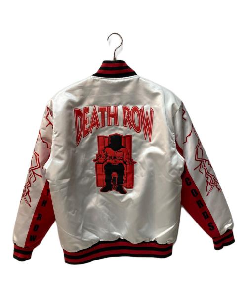 HEADGEAR CLASSICS（ヘッドギア-クラシックス）HEADGEAR CLASSICS (ヘッドギア-クラシックス) DEATH ROW SATIN JACKET ホワイト×レッド サイズ:Lの古着・服飾アイテム
