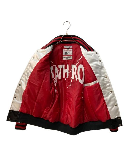 HEADGEAR CLASSICS（ヘッドギア-クラシックス）HEADGEAR CLASSICS (ヘッドギア-クラシックス) DEATH ROW SATIN JACKET ホワイト×レッド サイズ:Lの古着・服飾アイテム