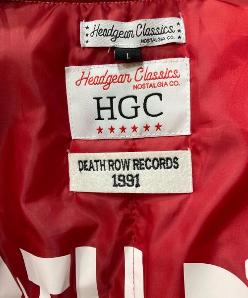 HEADGEAR CLASSICS（ヘッドギア-クラシックス）HEADGEAR CLASSICS (ヘッドギア-クラシックス) DEATH ROW SATIN JACKET ホワイト×レッド サイズ:Lの古着・服飾アイテム