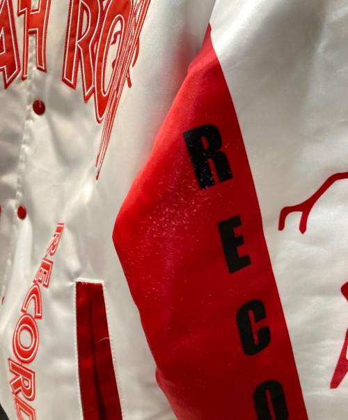 HEADGEAR CLASSICS（ヘッドギア-クラシックス）HEADGEAR CLASSICS (ヘッドギア-クラシックス) DEATH ROW SATIN JACKET ホワイト×レッド サイズ:Lの古着・服飾アイテム