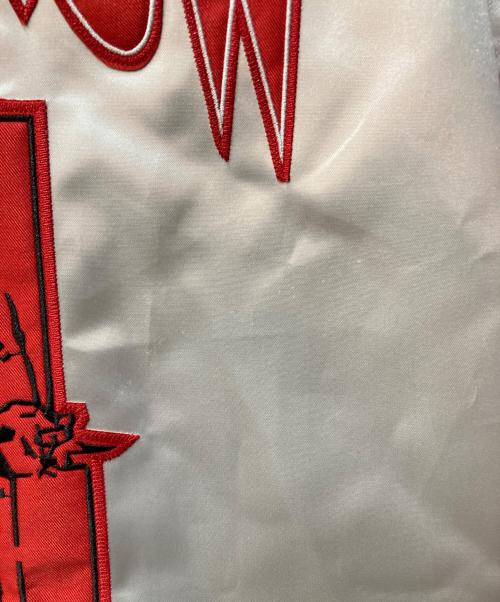 HEADGEAR CLASSICS（ヘッドギア-クラシックス）HEADGEAR CLASSICS (ヘッドギア-クラシックス) DEATH ROW SATIN JACKET ホワイト×レッド サイズ:Lの古着・服飾アイテム