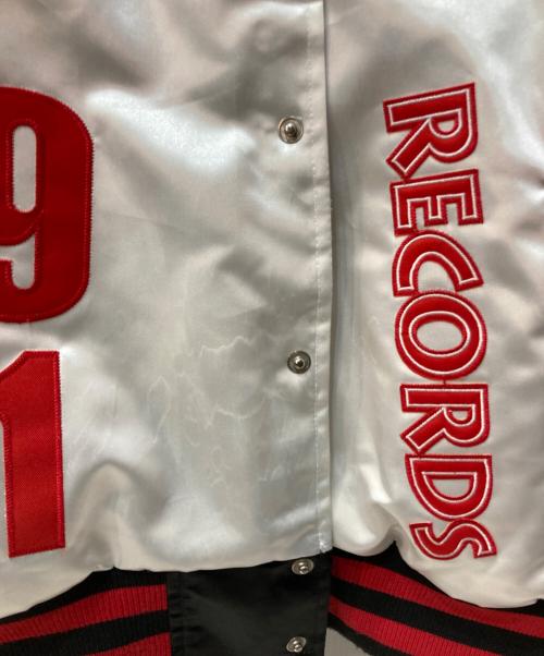 HEADGEAR CLASSICS（ヘッドギア-クラシックス）HEADGEAR CLASSICS (ヘッドギア-クラシックス) DEATH ROW SATIN JACKET ホワイト×レッド サイズ:Lの古着・服飾アイテム