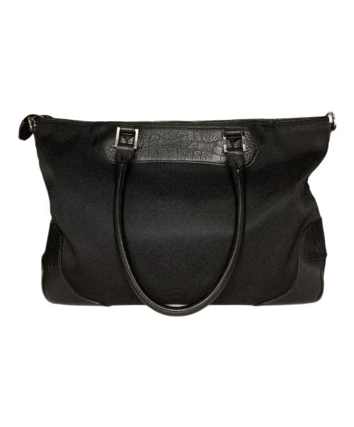 PELLE MORBIDA（ペッレモルビダ）PELLE MORBIDA (ペッレモルビダ) クロコ型押しトートバッグ ブラック サイズ:サイズ詳細参照の古着・服飾アイテム