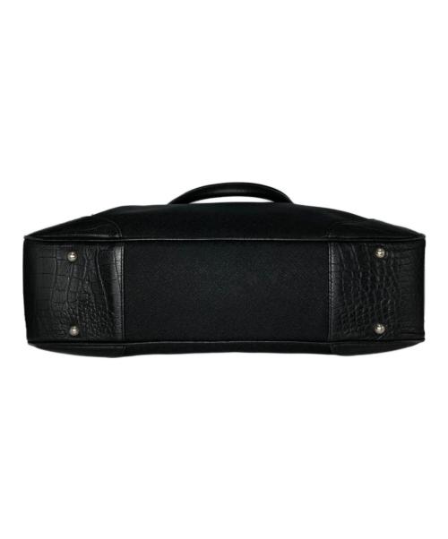 PELLE MORBIDA（ペッレモルビダ）PELLE MORBIDA (ペッレモルビダ) クロコ型押しトートバッグ ブラック サイズ:サイズ詳細参照の古着・服飾アイテム
