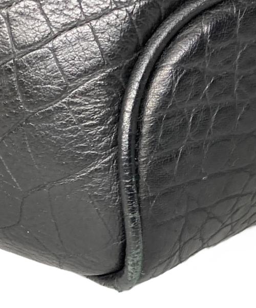 PELLE MORBIDA（ペッレモルビダ）PELLE MORBIDA (ペッレモルビダ) クロコ型押しトートバッグ ブラック サイズ:サイズ詳細参照の古着・服飾アイテム