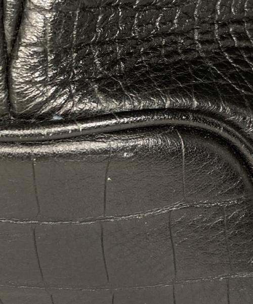PELLE MORBIDA（ペッレモルビダ）PELLE MORBIDA (ペッレモルビダ) クロコ型押しトートバッグ ブラック サイズ:サイズ詳細参照の古着・服飾アイテム