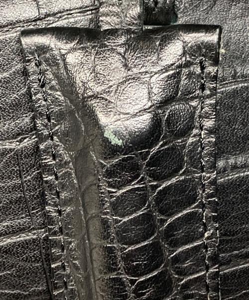 PELLE MORBIDA（ペッレモルビダ）PELLE MORBIDA (ペッレモルビダ) クロコ型押しトートバッグ ブラック サイズ:サイズ詳細参照の古着・服飾アイテム