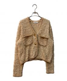 Mila Owen（ミラオーウェン）の古着「ニット ツイード ショートジャケット」｜ベージュ