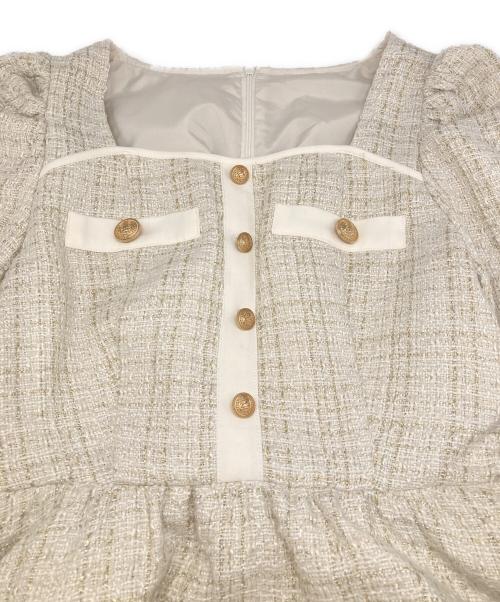 Rose Muse（ロゼミューズ）Rose Muse (ロゼミューズ) tweed piping dress アイボリー サイズ:FREEの古着・服飾アイテム