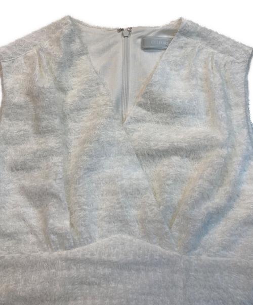 CELFORD（セルフォード）CELFORD (セルフォード) チドリ カット ジャガード ワンピース ホワイト サイズ:36の古着・服飾アイテム