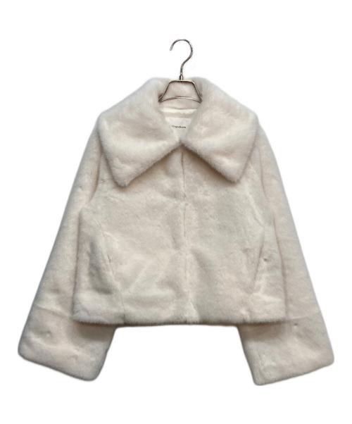 Rirandture（リランドチュール）Rirandture (リランドチュール) ワイド カラー ファー コート ホワイト サイズ:2の古着・服飾アイテム