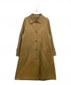 BEAUTY&YOUTHビューティーアンドユース）の古着「コットンシャンブレー×チェック ステンカラーコート」｜ベージュ