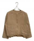 ROPEロペ）の古着「カシミヤ混プレミアムウール ジップブルゾン」｜ベージュ