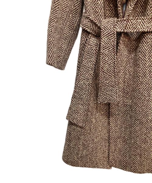 Aquascutum（アクアスキュータム）Aquascutum (アクアスキュータム) ツイード ファー コート ブラウン サイズ:free(詳細寸法参照）の古着・服飾アイテム