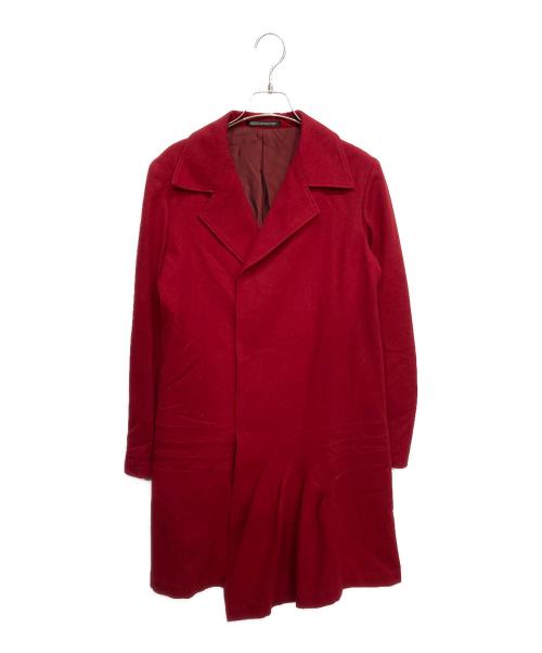 yohji yamamoto+noir（ヨウジヤマモトプリュスノアール）yohji yamamoto+noir (ヨウジヤマモトプリュスノアール) ウール コート レッド サイズ:3の古着・服飾アイテム