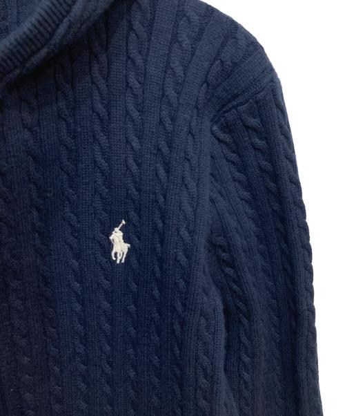 POLO RALPH LAUREN（ポロ・ラルフローレン）POLO RALPH LAUREN (ポロ・ラルフローレン) ジップ アップ ニット パーカー ネイビー サイズ:XL(16) 未使用品の古着・服飾アイテム