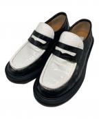 jiedaジエダ）の古着「LEATHER LOAFERS レザーローファー」｜ホワイト×ブラック