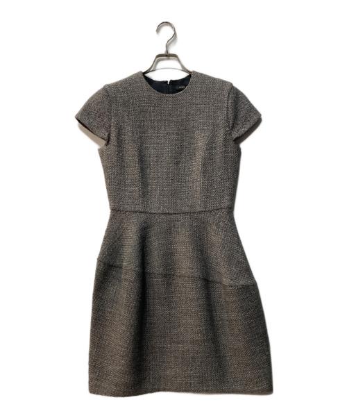 YOKO CHAN（ヨーコチャン）YOKO CHAN (ヨーコチャン) ウール ツイード ワンピース グレー サイズ:38の古着・服飾アイテム
