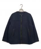 DRESSTERIORドレステリア）の古着「パイピングAラインブルゾン」｜ネイビー