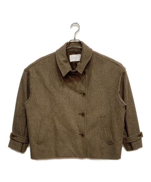 FRAMeWORK（フレームワーク）FRAMeWORK (フレームワーク) ピンチェックバルカラーショートコート ブラウン サイズ:Freeの古着・服飾アイテム