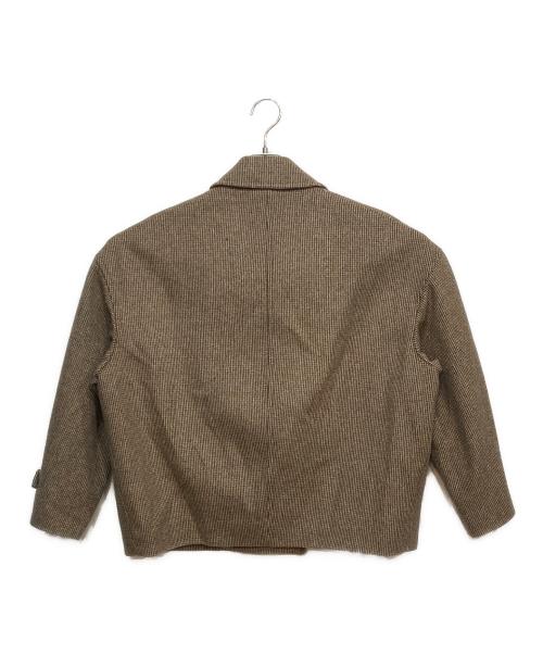 FRAMeWORK（フレームワーク）FRAMeWORK (フレームワーク) ピンチェックバルカラーショートコート ブラウン サイズ:Freeの古着・服飾アイテム