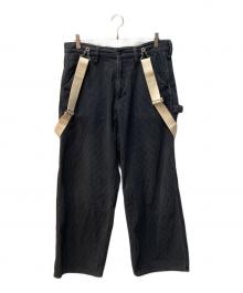 PAY DAY（ペイデイ）の古着「ヒッコリー柄ペインターパンツ」｜ネイビー