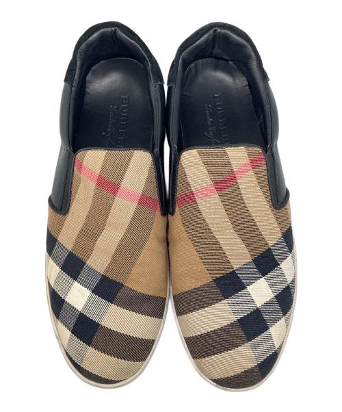 BURBERRY（バーバリー）BURBERRY (バーバリー) ノバチェック スリッポン ベージュ サイズ:44の古着・服飾アイテム