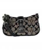 COACHコーチ）の古着「シグネチャー ミニハンドバッグ」｜ブラック