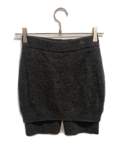 CLANE（クラネ）CLANE (クラネ) PANTS LAYERED YAK MINISKIRT グレー サイズ:1の古着・服飾アイテム