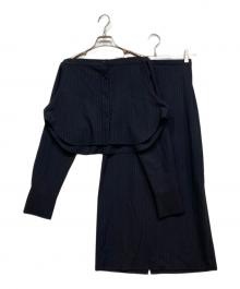 Adam et Rope（アダム エ ロペ）の古着「マルチWAYレイヤードシャツスカート」｜ネイビー