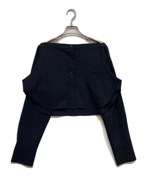 Adam et Rope（アダム エ ロペ）Adam et Rope (アダム エ ロペ) マルチWAYレイヤードシャツスカート ネイビー サイズ:36の古着・服飾アイテム