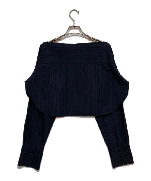 Adam et Rope（アダム エ ロペ）Adam et Rope (アダム エ ロペ) マルチWAYレイヤードシャツスカート ネイビー サイズ:36の古着・服飾アイテム