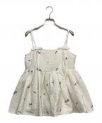 Bibiy.ビビィ）の古着「COSMOS BUSTIER フラワー刺繍ビスチェ」｜ホワイト