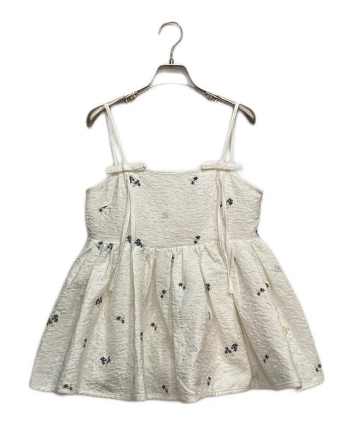 Bibiy.（ビビィ）Bibiy. (ビビィ) COSMOS BUSTIER フラワー刺繍ビスチェ ホワイト サイズ:FREEの古着・服飾アイテム