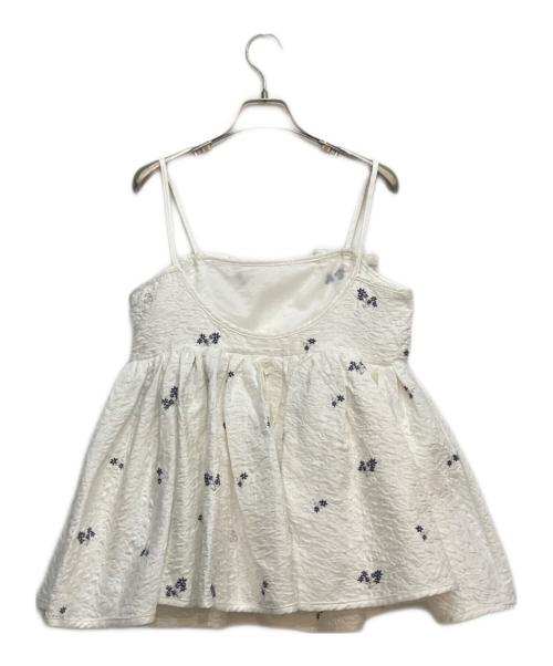 Bibiy.（ビビィ）Bibiy. (ビビィ) COSMOS BUSTIER フラワー刺繍ビスチェ ホワイト サイズ:FREEの古着・服飾アイテム