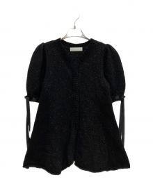 CELFORD（セルフォード）の古着「リボン ディテール ペプラム カーディガン」｜ブラック