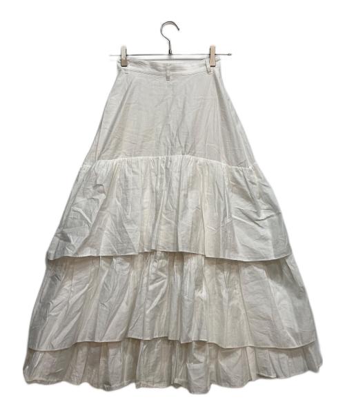 CLANE（クラネ）CLANE (クラネ) VOLUME FRILL SKIRT ホワイトの古着・服飾アイテム