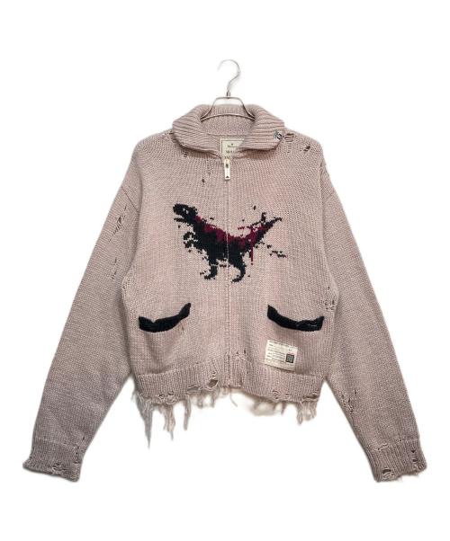Maison MIHARA YASUHIRO（メゾン ミハラ ヤスヒロ）Maison MIHARA YASUHIRO (メゾン ミハラ ヤスヒロ) Dinosaur Knit Cardigan ピンク サイズ:44の古着・服飾アイテム