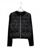 HERNOヘルノ）の古着「ツイードダウンジャケット」｜ブラック