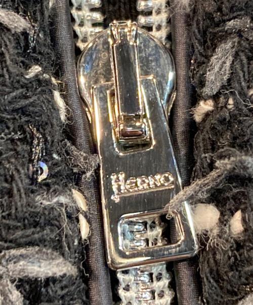 HERNO（ヘルノ）HERNO (ヘルノ) ツイードダウンジャケット ブラック サイズ:40の古着・服飾アイテム