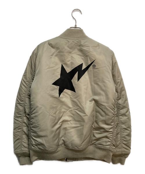 A BATHING APE（ア ベイシング エイプ）A BATHING APE (ア ベイシング エイプ) MA-1ジャケット ベージュ サイズ:Sの古着・服飾アイテム