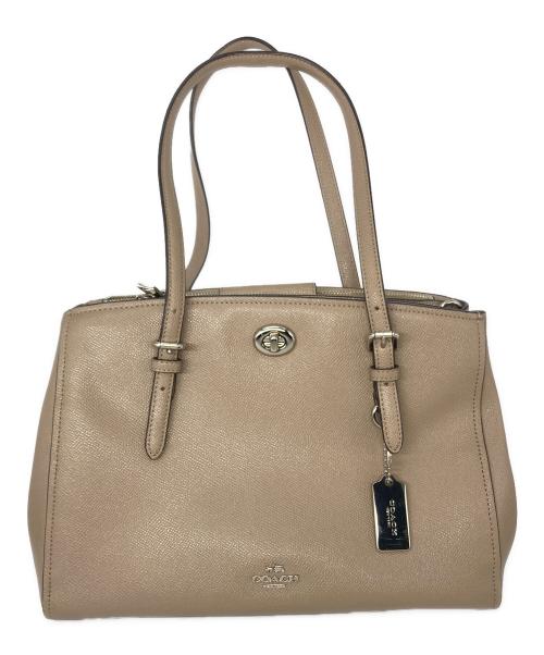 COACH（コーチ）COACH (コーチ) ターン ロック キャリーオール ベージュ サイズ:実寸参照の古着・服飾アイテム