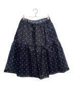 COMME des GARCONS GIRLコムデギャルソンガール）の古着「ドット柄シアースカート」｜ネイビー