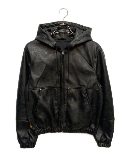 ZARA（ザラ）ZARA (ザラ) フェイクレザーフーデッドジャケット ブラック サイズ:Sの古着・服飾アイテム