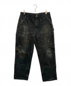 CarHarttカーハート）の古着「ダブルニーデニムパンツ」｜ブラック