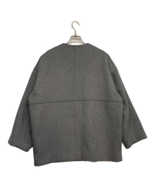JOURNAL STANDARD（ジャーナルスタンダード）JOURNAL STANDARD (ジャーナルスタンダード) スーパー140ビーバーノーカラーショートコート グレー サイズ:Mの古着・服飾アイテム