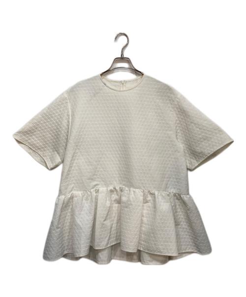 LE PHIL（ル フィル）LE PHIL (ル フィル) ジャガード ブラウス ホワイト サイズ:Fの古着・服飾アイテム