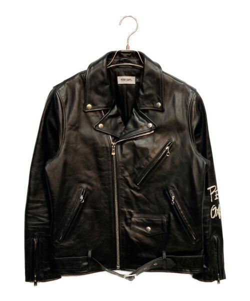 PERK GAPS（パークギャップス）PERK GAPS (パークギャップス) JACKROSE (ジャックローズ) グラフィティ ダブル ライダース ジャケット ブラック サイズ:3の古着・服飾アイテム